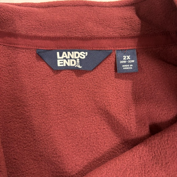 Lands' End Men's Maroon Zip-Up Sweater - Picture 4 of 4